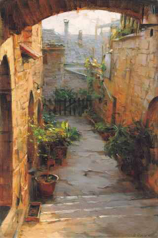 Dmitri Danish Limited Edition Giclee - Assisi Courtyard