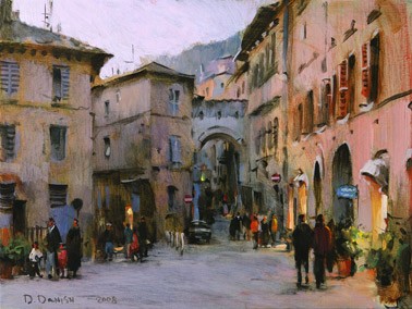 Dmitri Danish Original Oil - Assizi Evening