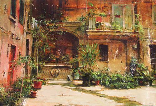 Dmitri Danish Limited Edition Giclee - Backyard in Rome