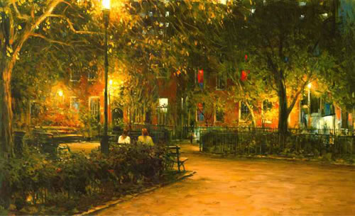 Dmitri Danish Original Oil - City Park