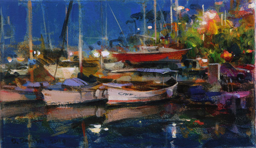 Dmitri Danish Original Oil - Evening in Marina