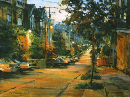 Dmitri Danish Original Oil - Evening in San Francisco