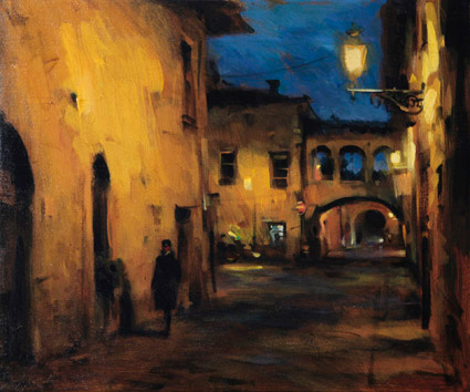 Dmitri Danish Original Oil - Evening Stroll Filetto