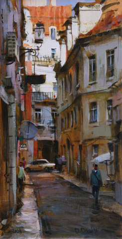 Dmitri Danish Original Oil - Lisbon Street