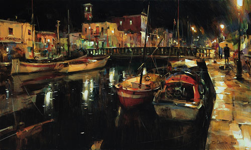 Dmitri Danish Original Oil - Night Emilia Romagna