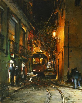 Dmitri Danish Original Oil - Old Lisbon oo