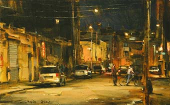 Dmitri Danish Original Oil - Other Side of Town