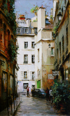 Dmitri Danish Original Oil - Paris Corner