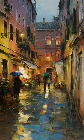 Dmitri Danish Limited Edition Giclee - Rainy Venice