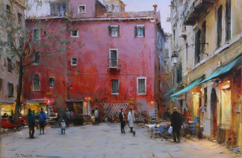 Dmitri Danish Original Oil - Venice, Plaza