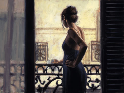 Fabian Perez - Balcony at Buenos Aires IX