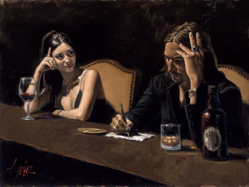 Fabian Perez - Self Portrait With Monica