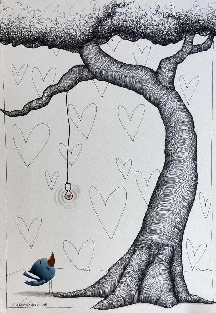 Fabio Napoleoni - Tree of Life, pen and ink