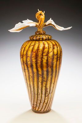 Gartner Blade - Batik Covered Jar with Avian Finial