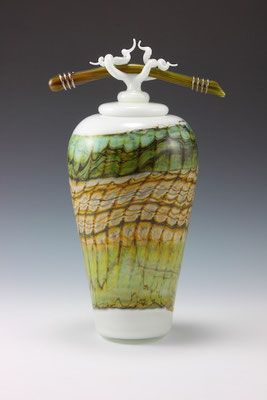 Gartner Blade - White Opal Covered Jar with Bone and Tendril