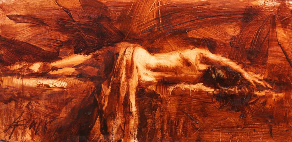 Henry Asencio - Venus, Study, oil on board