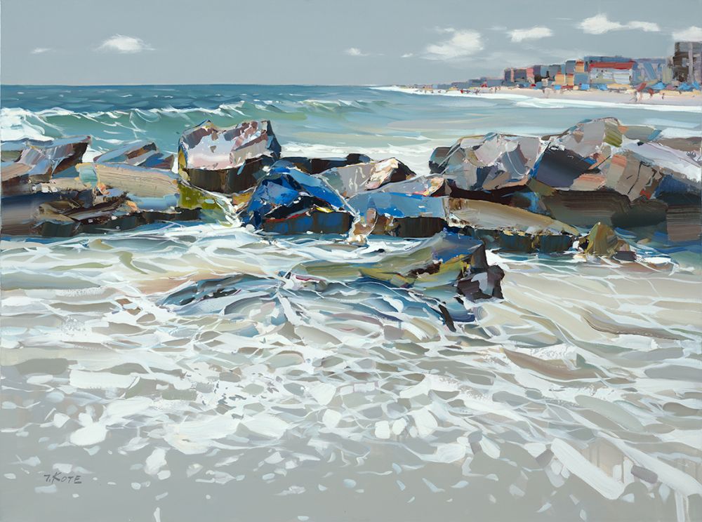 Josef Kote - Waves Crashing Into Rocks