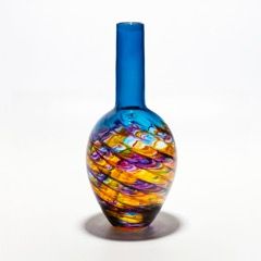 Michael Trimpol - Optic Rib Helix Bottle in Pink Multi