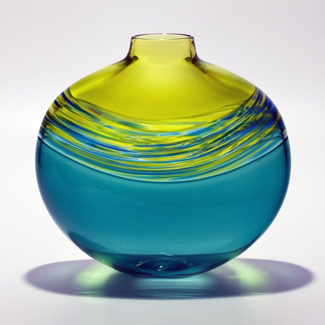 Michael Trimpol - Transparent Banded Vortex Flat in Lime Lime Turquoise Aquamarine