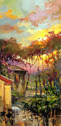 Steven Quartly - Sunset Over the Vineyard